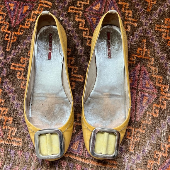 YELLOW VINTAGE PRADA SPORT BALLET FLATS - Picture 1 of 4